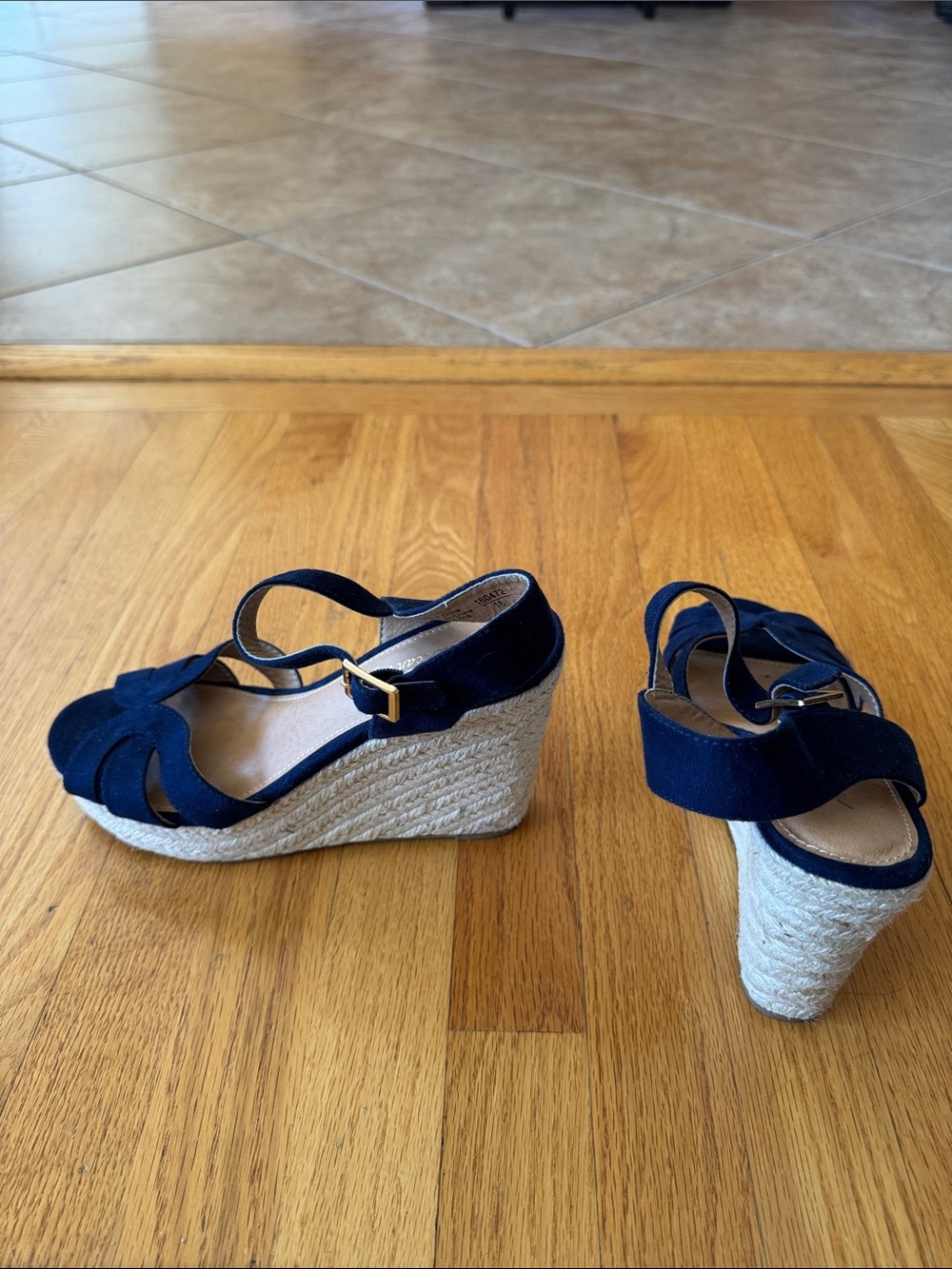 American Eagle Outfitters Navy Espadrille Wedge Sandals